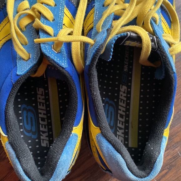 Trade 92 Mark Skechers Men's 10.5 Urban Cleat Golf Athletic Sneakers blue yellow - Picture 6 of 7